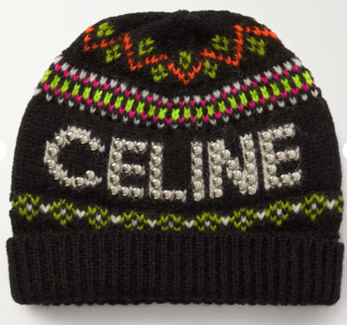 Celine 冬日花紋加銀閃片裝飾冷帽 ($4500) 圖源：Mr porter